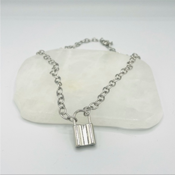 Stainless Steel Lock Necklace - Picture 3 of 9